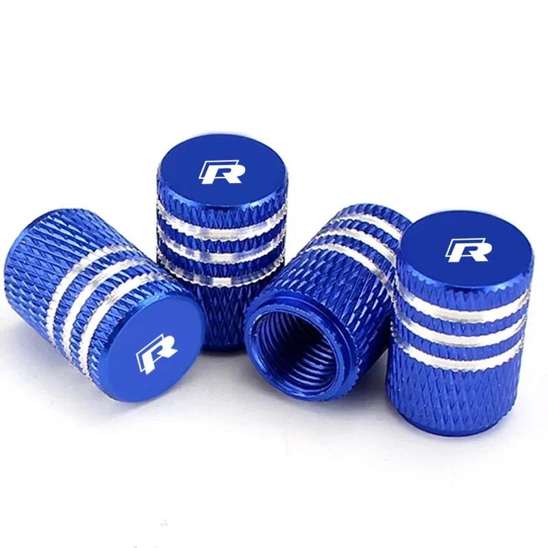 2026 Autocollant Chaud 4pcs Style de Voiture Bouchons de Valve de Pneu de Roue Couvercles Tiges de Valve d'Air de Jante de Pneu pour Volkswagen VW R Line Rline G