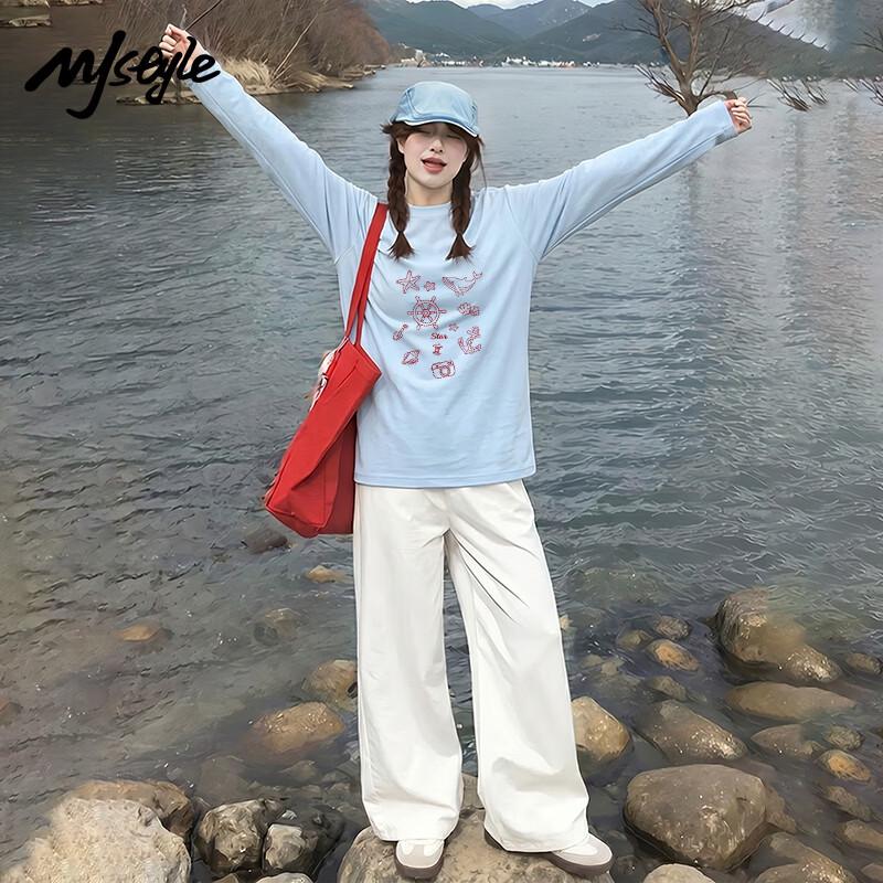 MJ Style Women's Heavyweight Cotton Long Sleeve T-Shirt