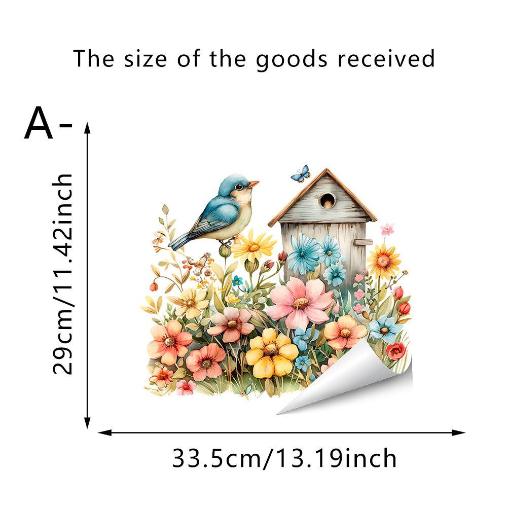 Samolepicí PVC skleněné samolepky Čerstvé rostliny Květiny Motýli pro dekoraci stěny obývacího pokoje