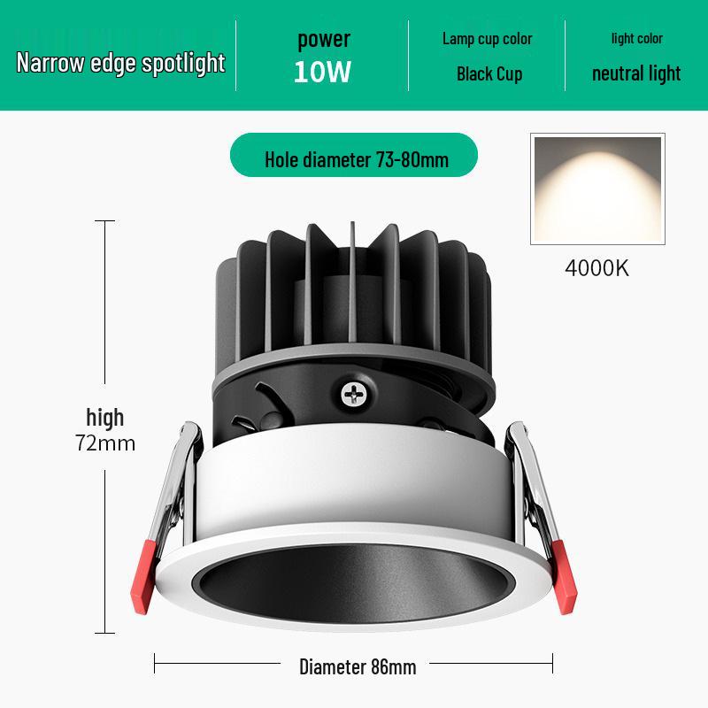 Hidden Anti-Glare LED Spotlight: Embedded Living Room Ceiling Downlight with Wall Washer