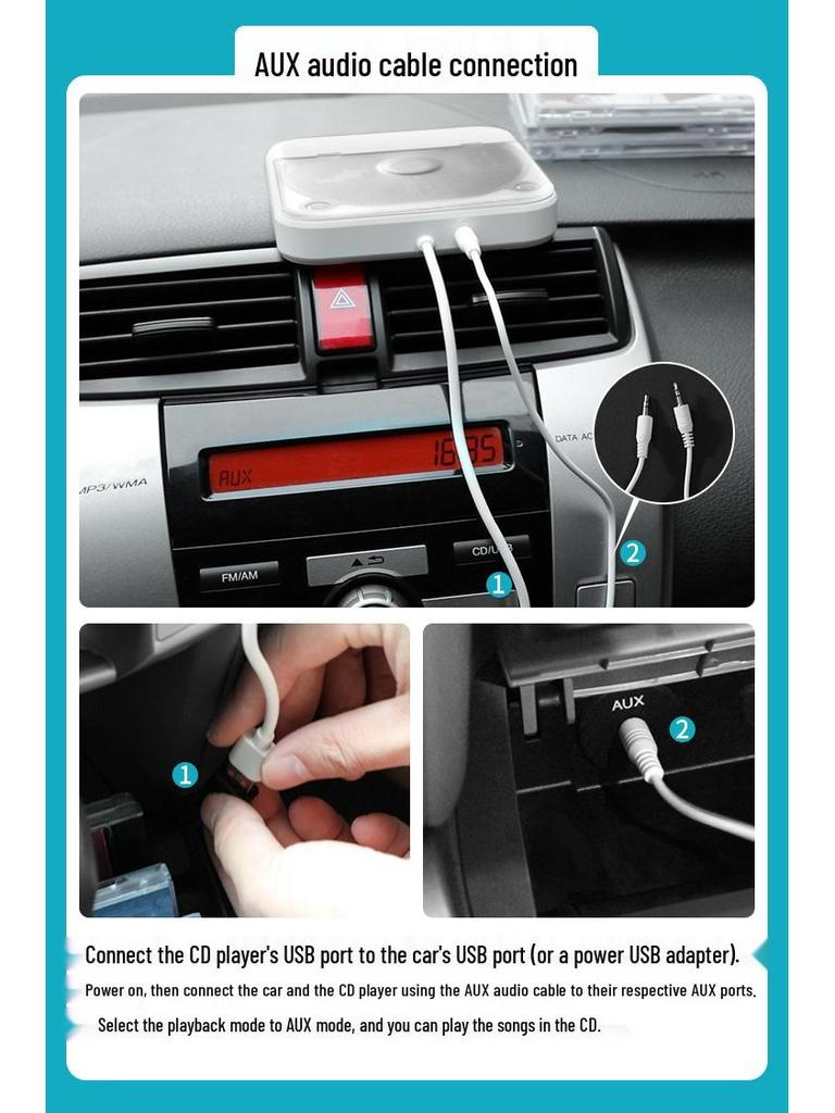 Universal External USB Car CD Player with Lossless Playback