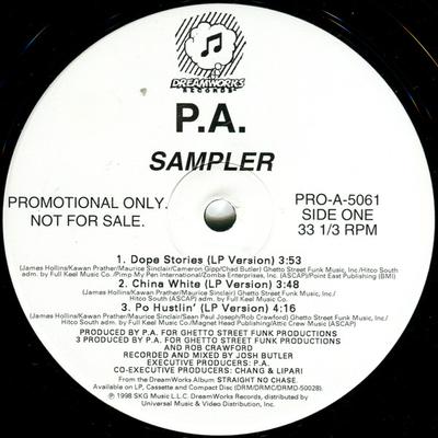 12inch Record PARENTAL ADVISORY - Dope Stories / China White / Po Hus PROA5061 DreamWorks Reco 1998 US Rap & Hip-Hop/R&B Used