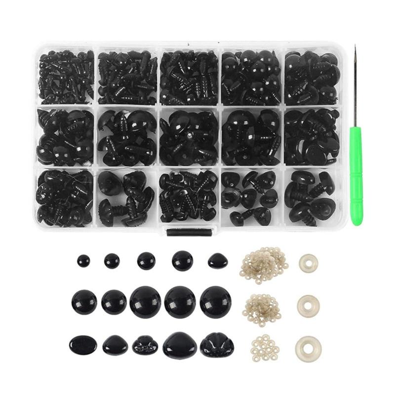 

Безопасные глаза и носы для плюшевых кукол-медведей, вязаные крючком глаза с шайбами, материалы для изготовления плюшевых кукол-животных