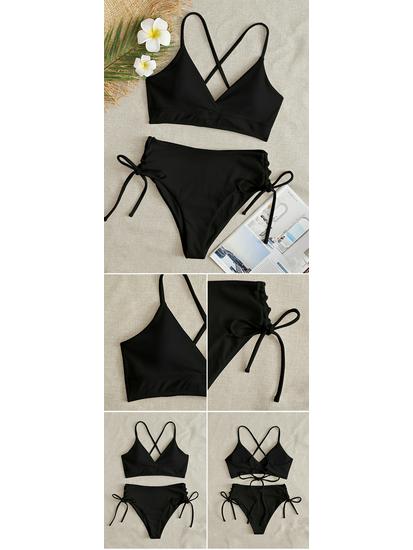 2025 European American Lace-up Bikini: High-End Women's Split Swimsuit, Sexy and Stylish Swimwear.