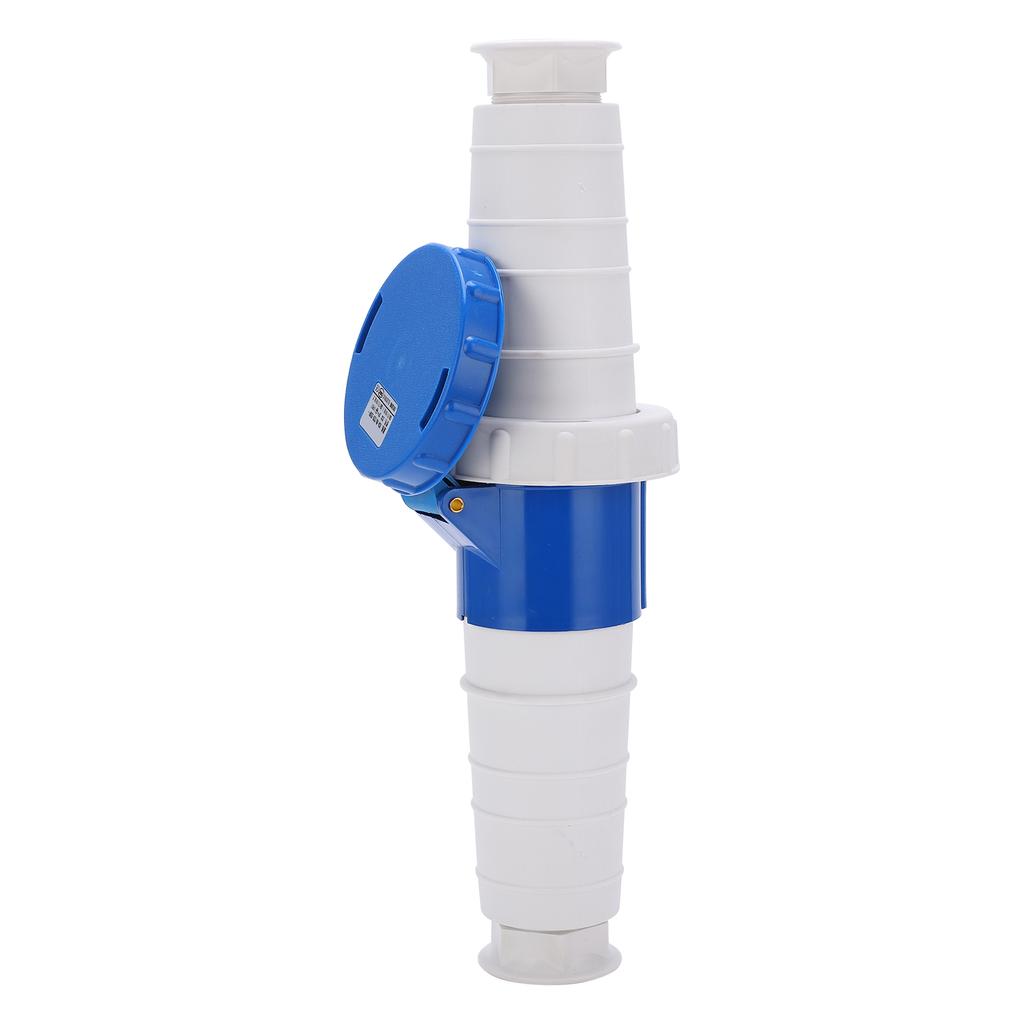 Industrial Plug Connector Single Phase 3 Pin 220250V 2P+E IP67 Blue White for Oilfield Chemicals