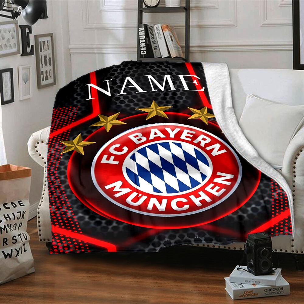 Custom Name Bayern Munich Crest blanket for Couch & Bed, Plush Cozy Fuzzy Blanket Super Soft & Warm Blankets for Fall and Winter. 0908228