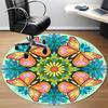 1pc Butterfly Flowers Office Round Area Rug, Under Office Chairs Bedroom Living Room Home Decor, Room Deco