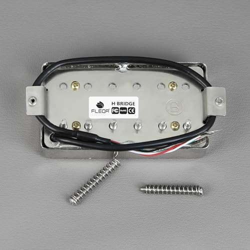 FLEOR Alnico5 Guitar Humbucker Pickup 4-Wire 14-15K Bridge Pickup Chrome Fit LP Style Guitar Pickup Parts