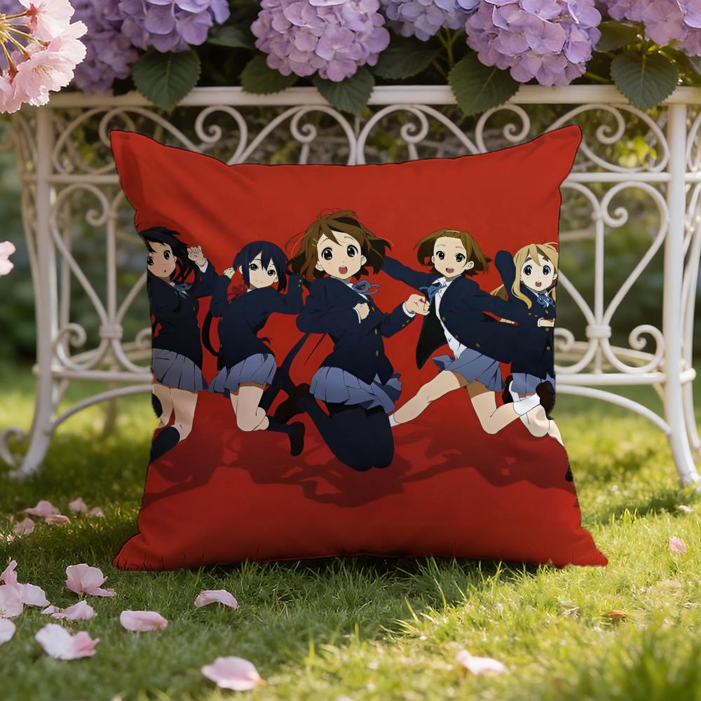 Anime K-K-ON! Cute Cushion Cover Home & Car Dual-Scene Pillow Cover: Reversible for Premium Comfort