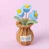 2025 Tulips Crochet Flowers with Kintted Potted Kinttted Sunflower Pot Desk Accessories Handwoven Plant Pot Home Decor Gift