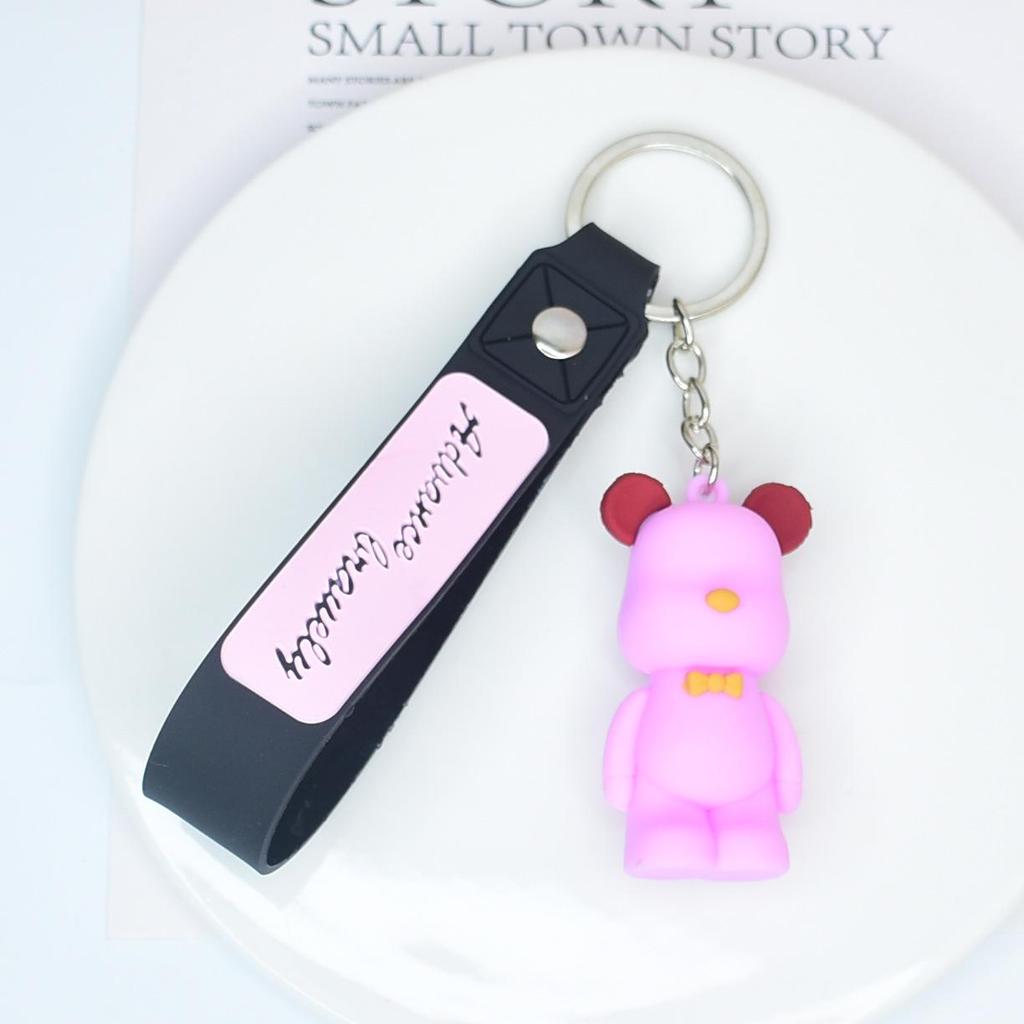 "3D Soft Bear Keychain Pendant - Cute and Trendy Accessory for Bags and Car Keys"