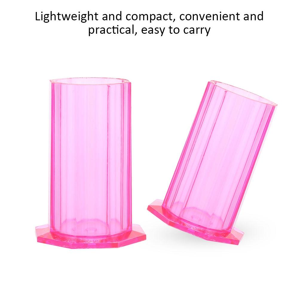 Nail Art Brush Storage Holder Painting Pen Case Manicure Tool Container (Pink)