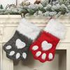 Non-woven Fabric Puppy Paw Gift Bag Hairy Christmas Tree Pendant Dog Claw Christmas Stocking  Home