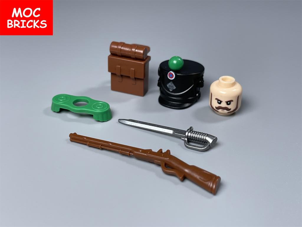 MOC Bricks Military Figures Napoleonic Wars Series Building Blocks Medieval French Dragoon British Soldiers Weapons Bricks Toys