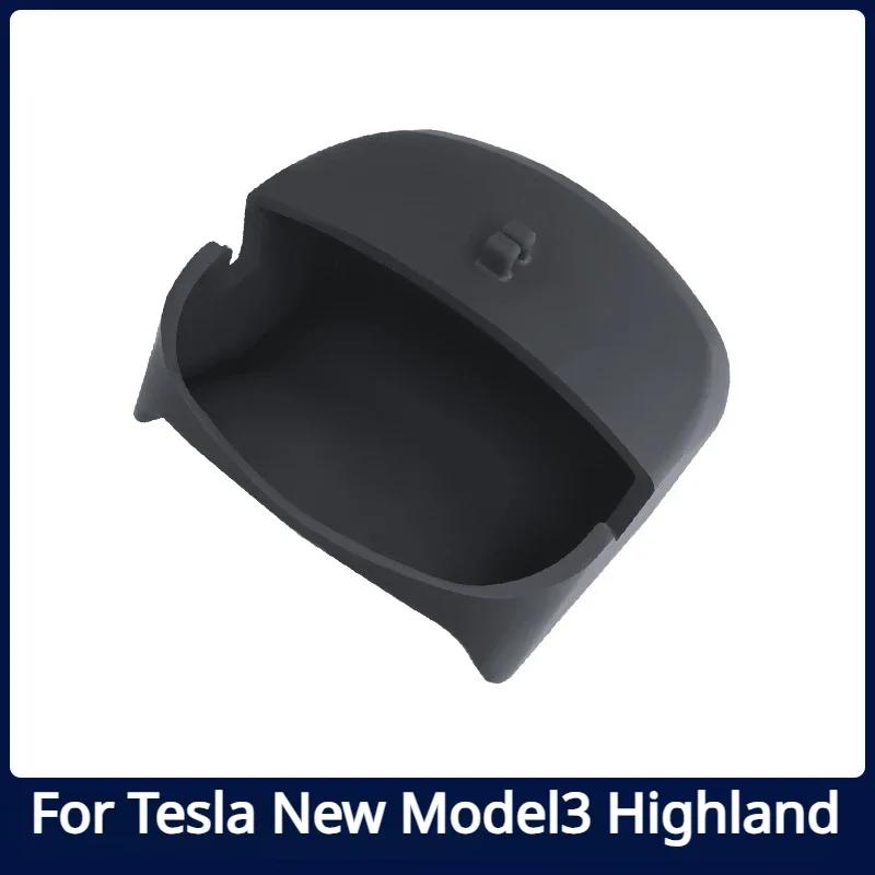 Steering Wheel Storage Box for Tesla Model 3+ Silicone Mobile Phone Holder Glasses Case for New Model3 Highland 2025 Accessories