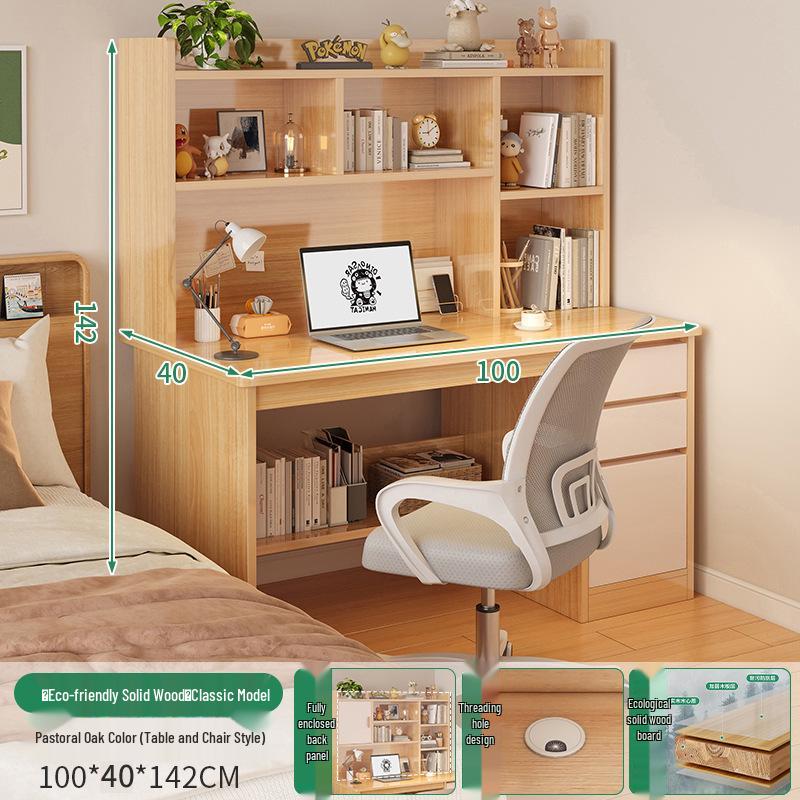 Modern Computer Desk with Bookshelf & Storage for Home, Office, Bedroom & Study Room