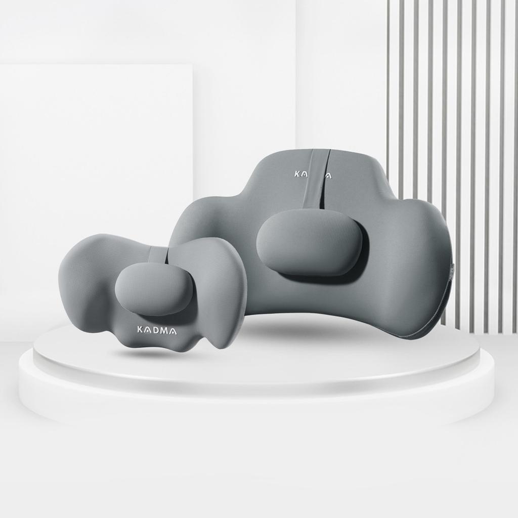 Comfortable Memory Car Seat Headrest/Lumbar Support Adjustable Design Lightweight for Long Drives & Office Work