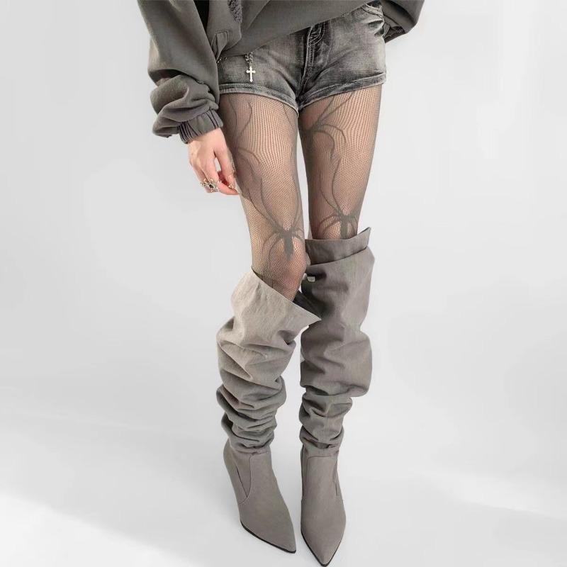 Women Fashion Spider Hollow Out Fishnet Stockings Gothic Punk Cosplay Socks Black Tights Bat Shape Sexy Stocking Nylon Pantyhose