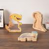 Reusable Triceratops Coins Storage Box Transparent Safe Money Box Wooden Dinosaur Piggy Banks  Gift