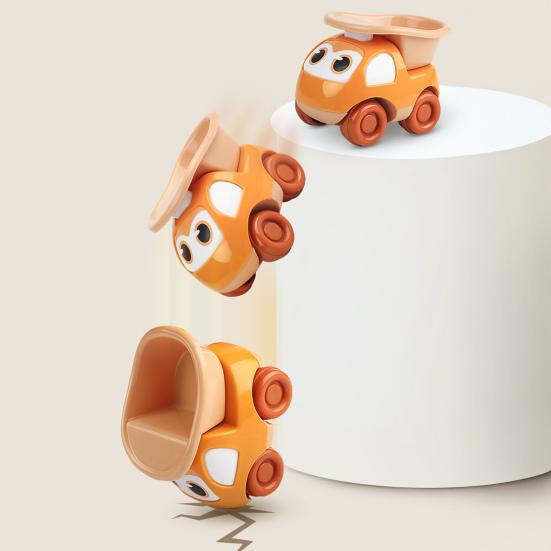 4Pcs/Set Toddlers Pull-Back Car Toys Baby Push And Go Toy Cars Friction Powered Mini Dump Truck Lift Truck Mixer Trailer Construction Vehicle Toys