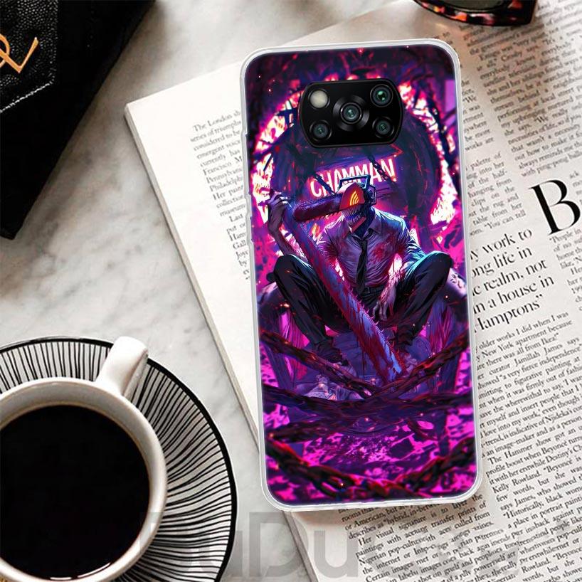 C-Chainsaw Mans Denji Cover For Xiaomi Poco X7 X6 X5 Pro X3 Nfc F7 Ultra Phone Case F6 F5 X4 F4 Gt F3 M6 M5S M4 M3 Print Shell P