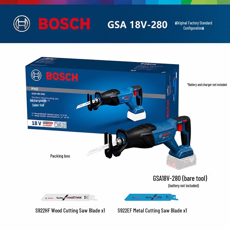 Bosch 18V Cordless Reciprocating Saw GSA 18V-280 CN plug (adapter included)