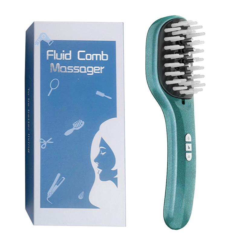Electric Liquid Massage Comb Red Blue LED Vibration Massage Essential Oil Liquid Guiding Massager Hair Care Scalp Applicator