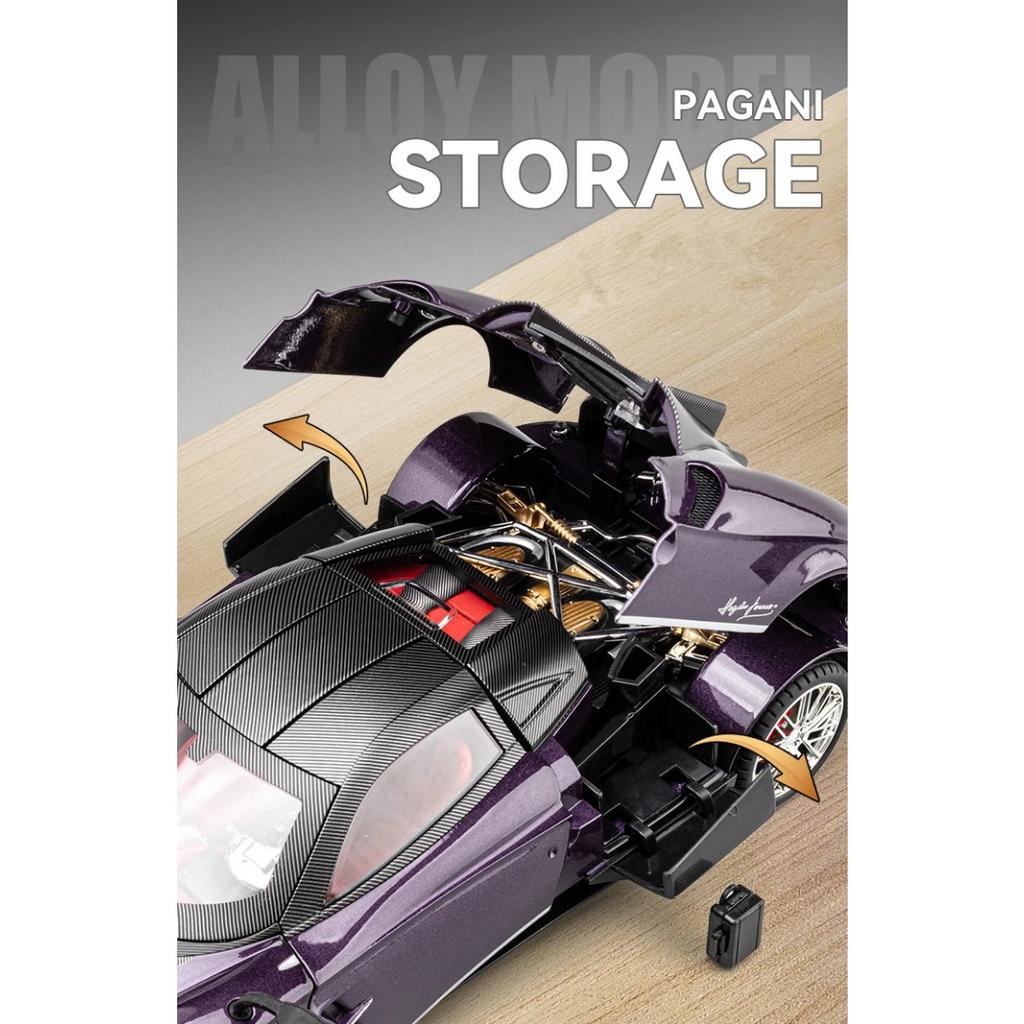 1/18 Pagani Huayra Dinastia Alloy Racing Car Model Diecasts Metal Toy Sports Car Model Simulation Sound and Light Childrens Gift