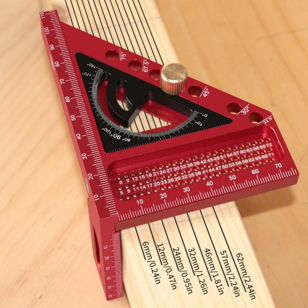 Precision Hole Scribing Multi Angle Ruler Aluminum Alloy Carpenter Square  Woodworking