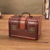 Antique-Style Distressed Wooden Jewelry Box with Lock – Secret Storage Treasure Chest Prop