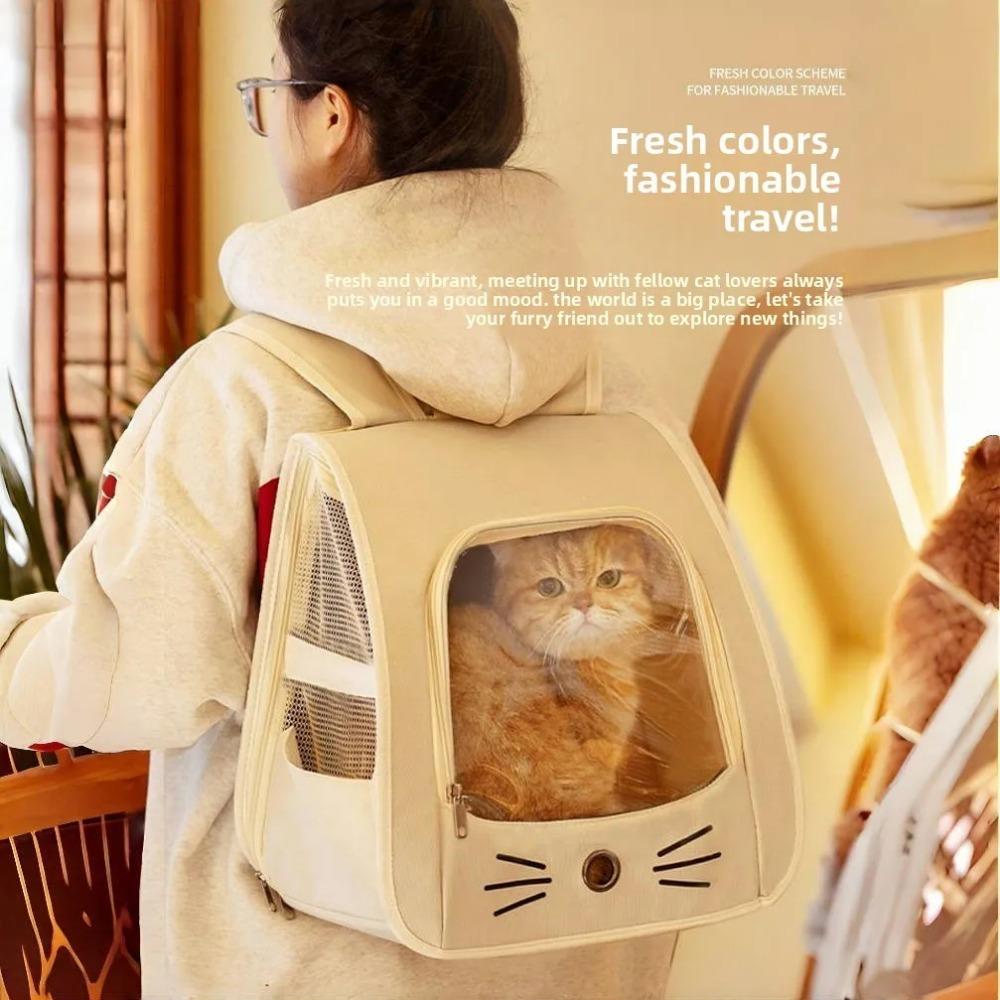 Pet Backpack Cage Cat Anti-scratch Cat Bag Outdoor Breathable Travel Folding Bag Multifunctional Car Comfort Cabin Backpack