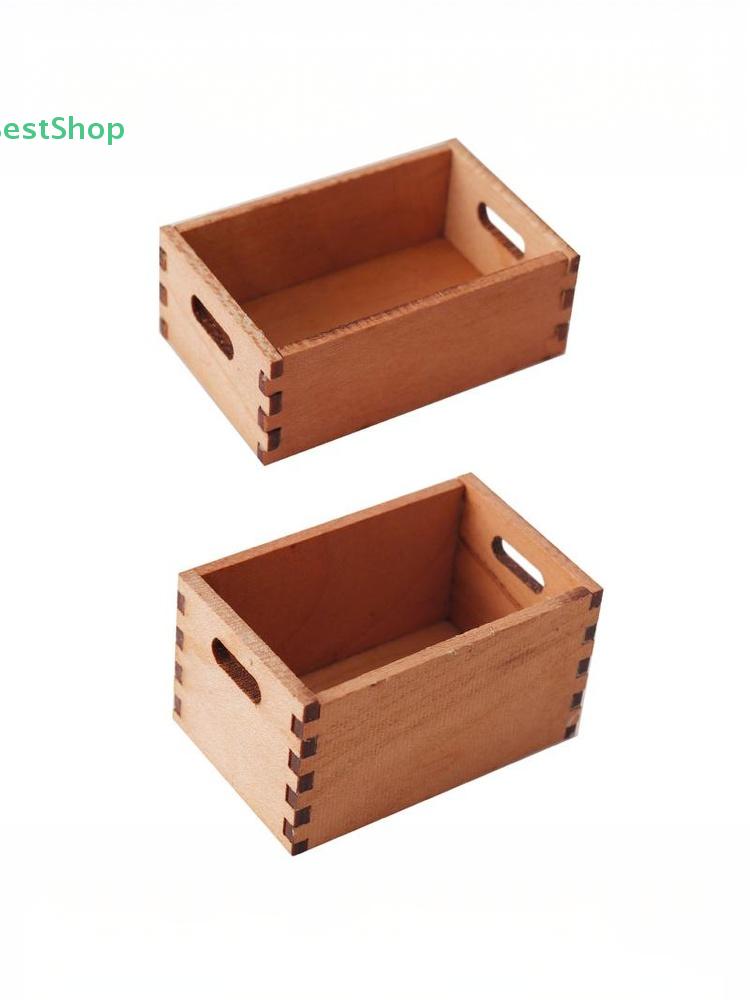 1:12 Dollhouse Wooden Storage Basket Simulation Furniture Model Micro Dollhouse Ornament