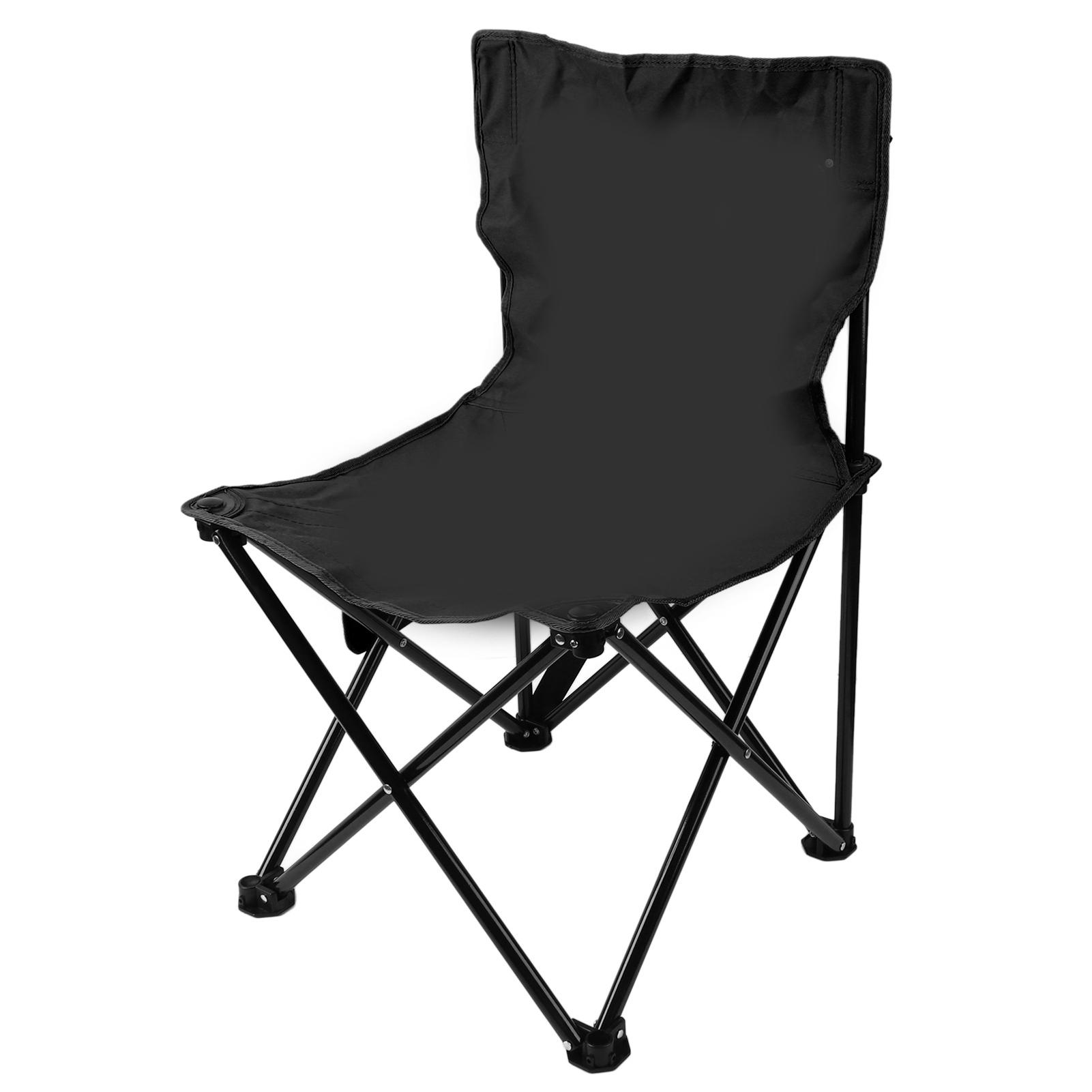 

Складной стул для кемпинга, металлическая труба, нагрузка 330 фунтов, боковой карман, противоскользящие ножки, табурет для кемпинга чёрный