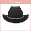 Halloween Party Black Gold Glitter Diamond Denim Hat With Sewn Edges For Costume Events