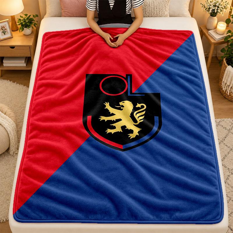 Flannel BlanketLyon FC Warm Soft Throw Blanket for Indoor Sofa Bed Living Room Use