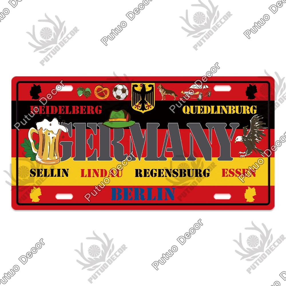 Putuo Decor Country - Themed Vintage Metal Sign with License Plate Plaque - Ideal for Bar Pub Club and Home Wall Decoration