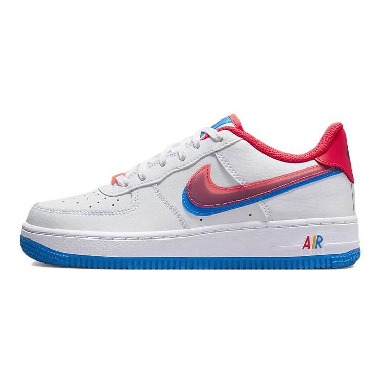 Nike Air Force 1 LV8 GS Offset Swoosh Kids Sneakers White Photo-Blue University-Gold DX1787-100