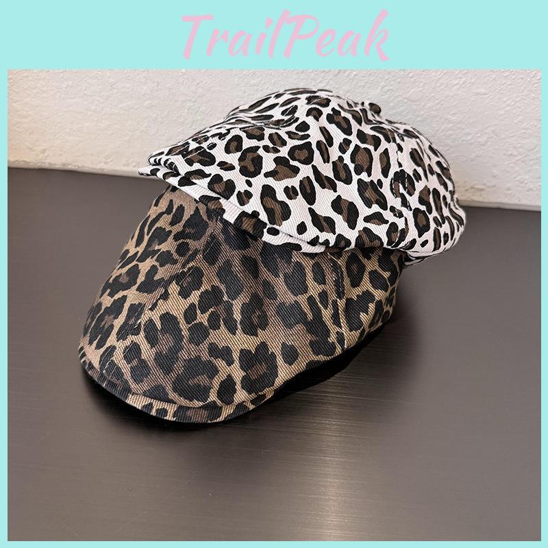 Leopard Print Baseball Cap With Breathable Warmth For Autumn Winter Fashion