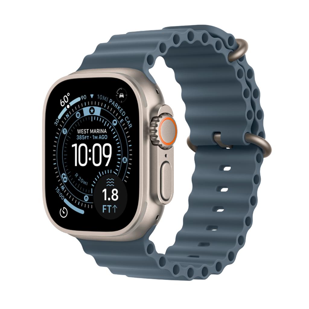 Apple Watch Ultra 3 Gps + Cellular 49Mm Natural Titanium Case With Anchor Blue Ocean Band,Model A3281