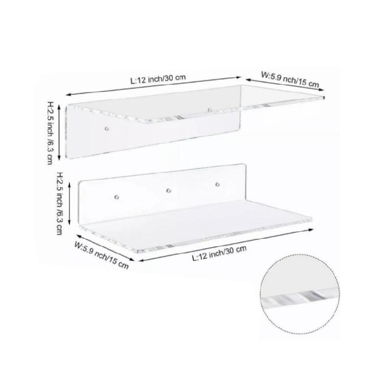 Invisible Wall Mounted Hangings Book Shelves Acrylic Clear Floating Bookshelf