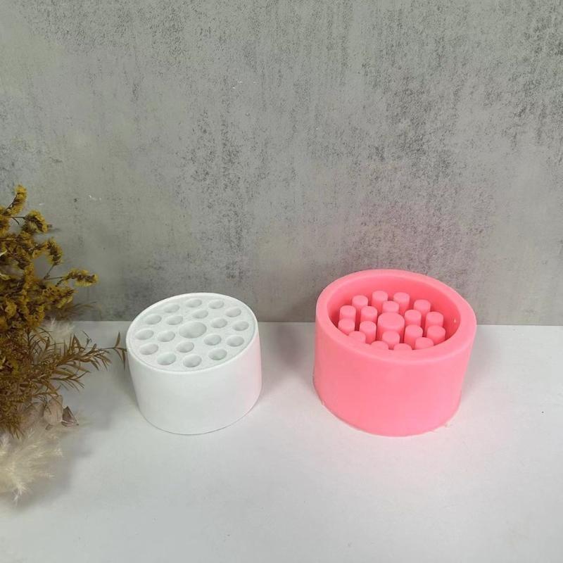 Silicone Mould Honeycomb Round Pen Holder Resins Molds for Candle Holder DIY