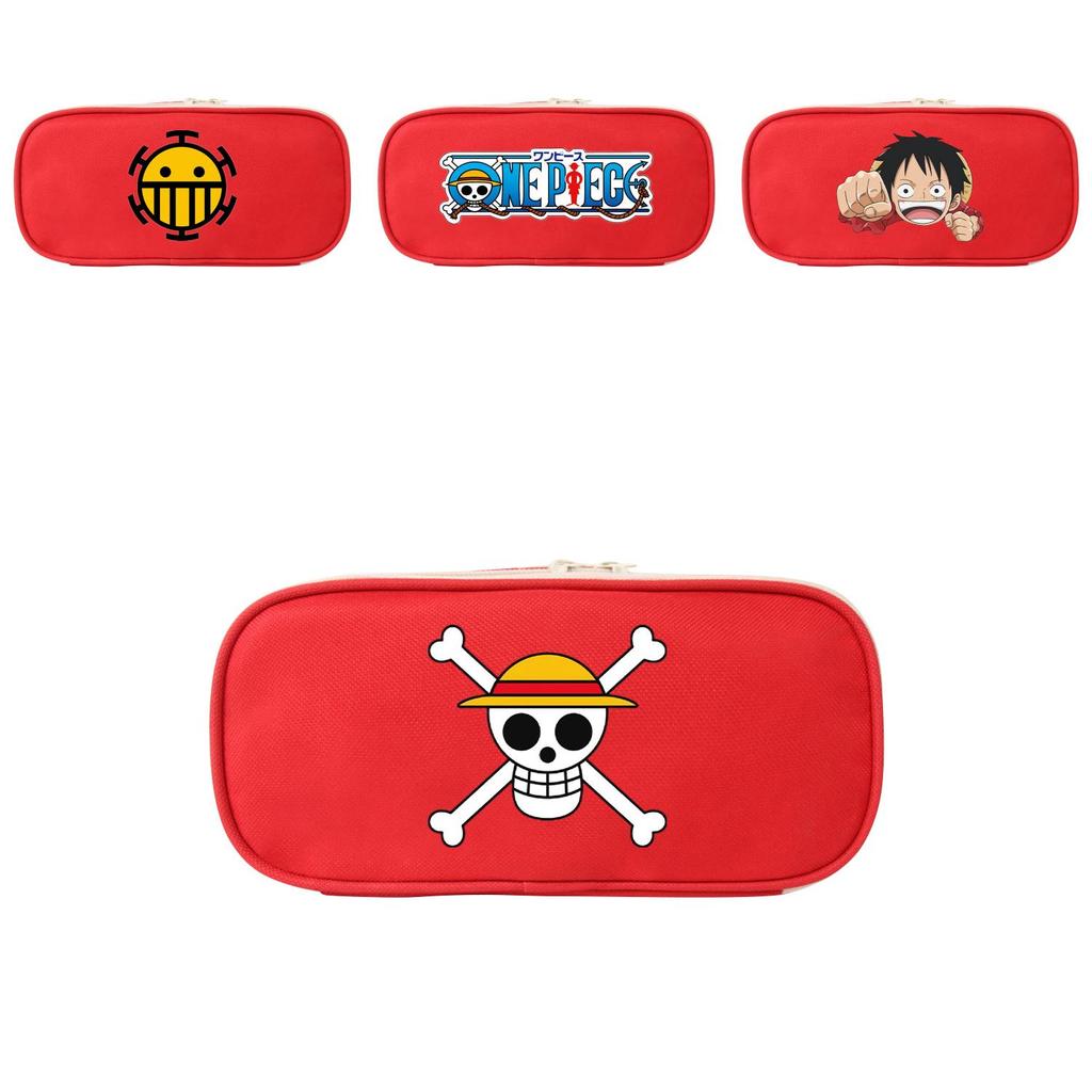 One Piece Anime Character Canvas Stationery Pouch With Secure Closure For Gift And Storage
