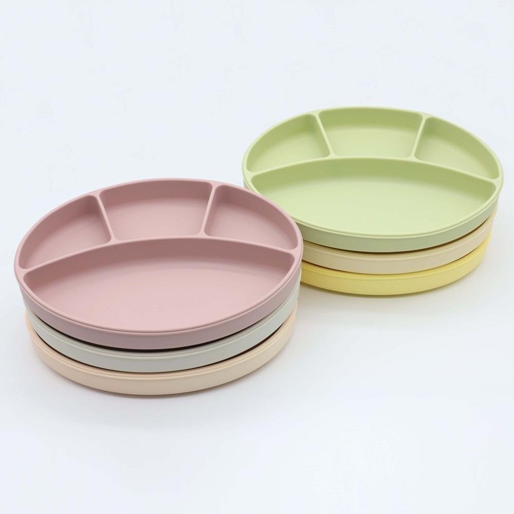 Waterproof Silicone Divided Plate Non-Slip Toddler Eating Plate Kids Feeding Plate  Baby Feeding