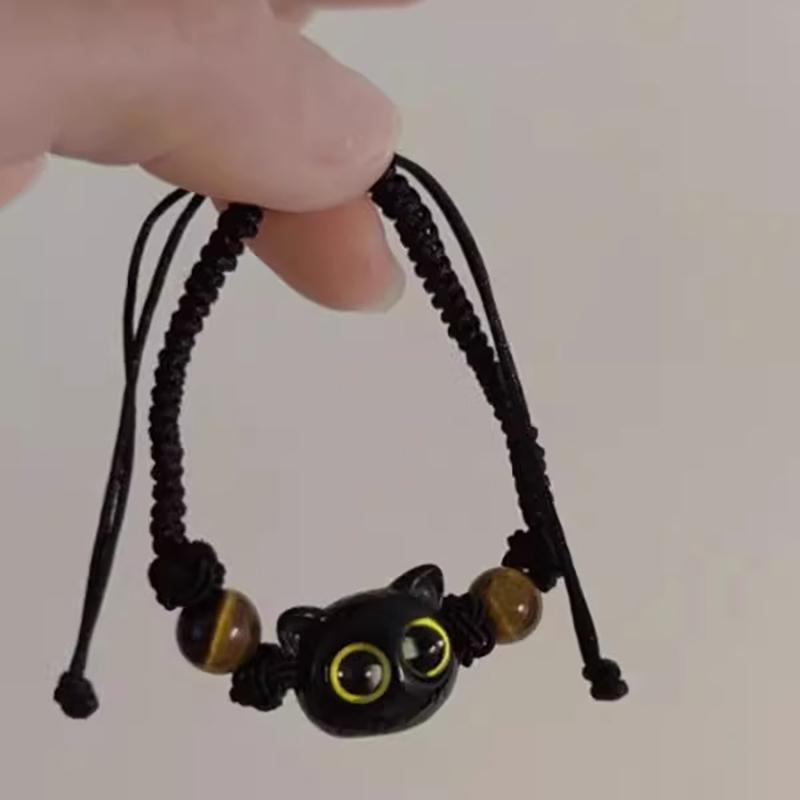 Cute Big Eye Cat Bracelets For Women Cartoon Enamel Animal Pet Pendant Hand Chain Kids Boudoir Couple Bracelet Jewelry Gift
