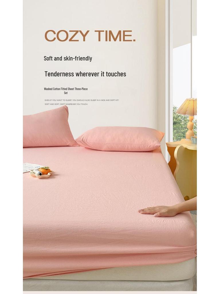 Red Bean Fitted Sheet: Universal Non-Slip Mattress Protector for All Seasons