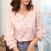 Women's Chic French Lantern Sleeve Plus-Size T-Shirt - Autumn 2023 Style