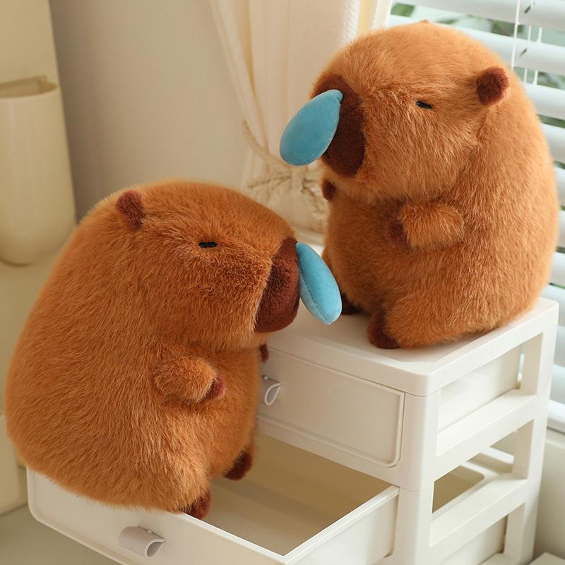 Fluffy Snot Capybara Plush Toy Kawaii Stuffed Animals Capybara with Mucus Capybara Doll Kids Toys Birthday Gift