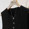 Sybill She Women's Single-Breasted Round Neck Vest