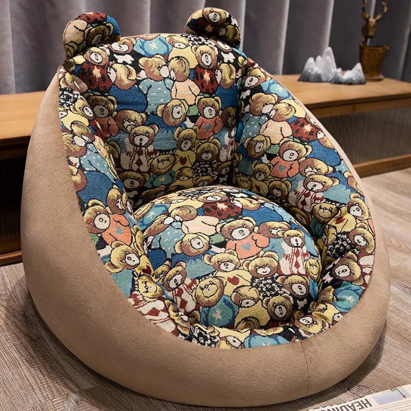 55cm Wide Cartoon Cushion 3D PP Cotton Backrest Integrated Cushion Thickened Lazy Sofa Bedroom Balcony Living Room Carpet Chair 25409₽