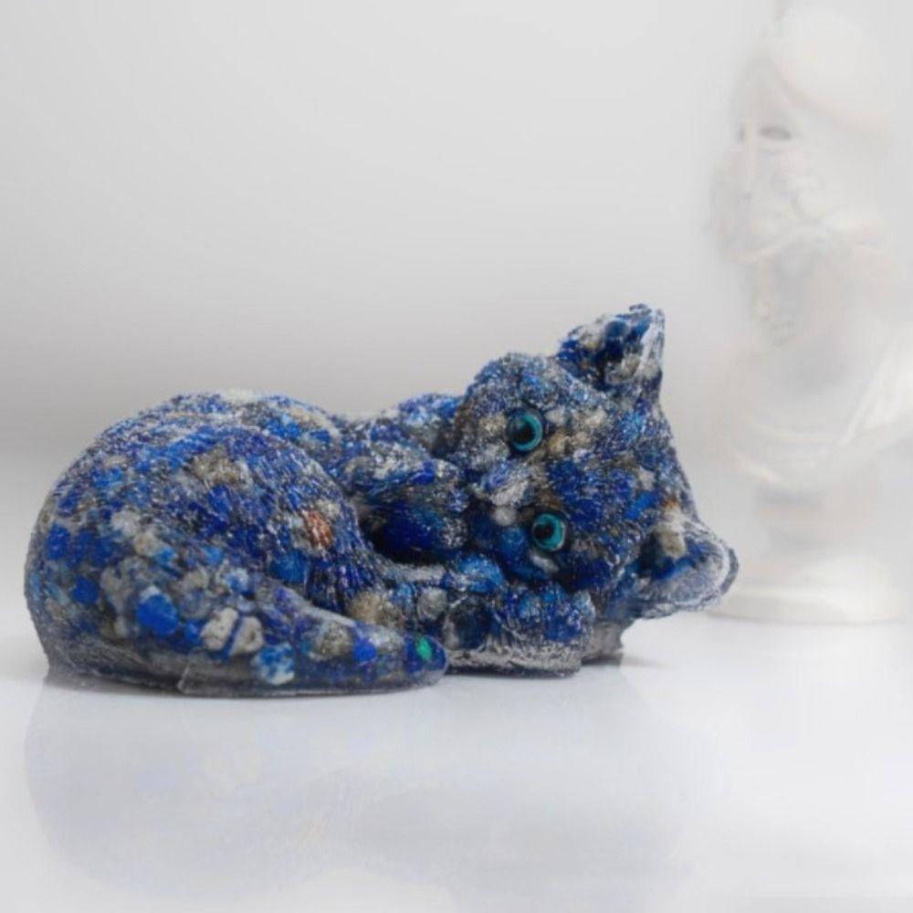 Exquisite Lucky Cat Stone Figurine Mini Cartoon Wealth Cat Model  Bedroom